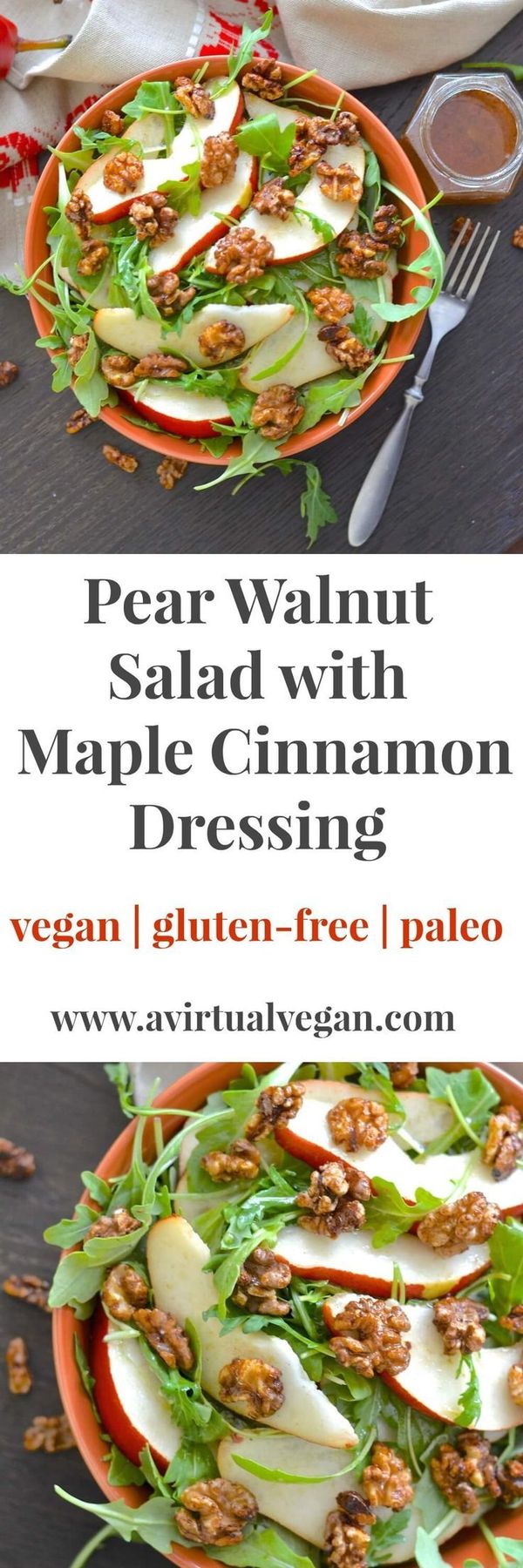 Pear Walnut Salad with Maple Cinnamon Dressing