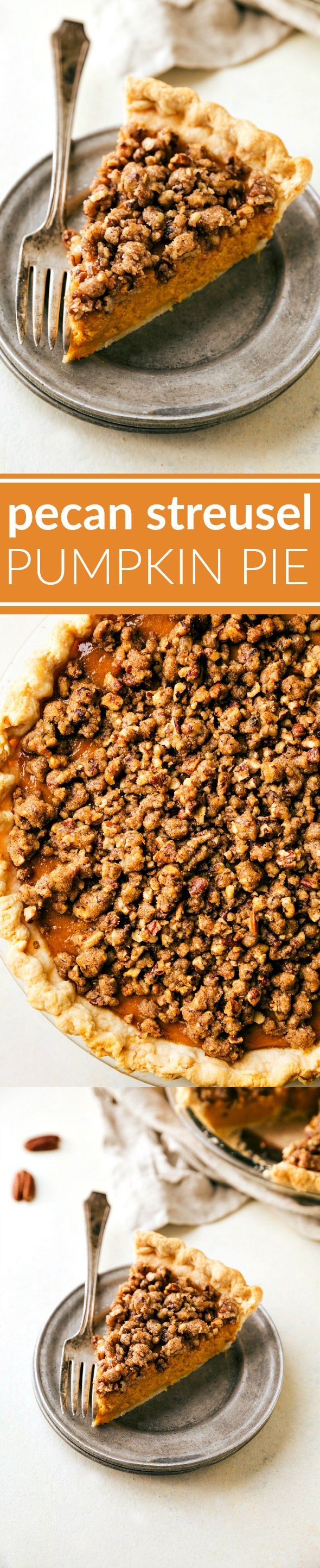 Pecan Streusel Pumpkin Pie