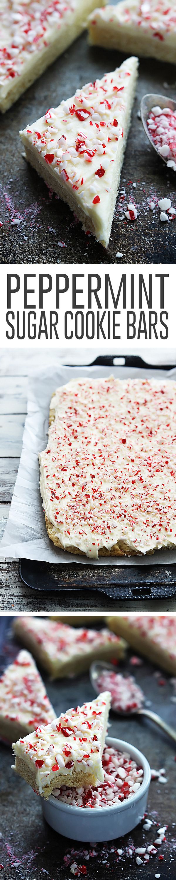 Peppermint Crunch Sugar Cookie Bars