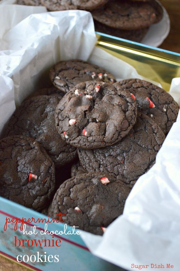 Peppermint Hot Chocolate Brownie Cookies