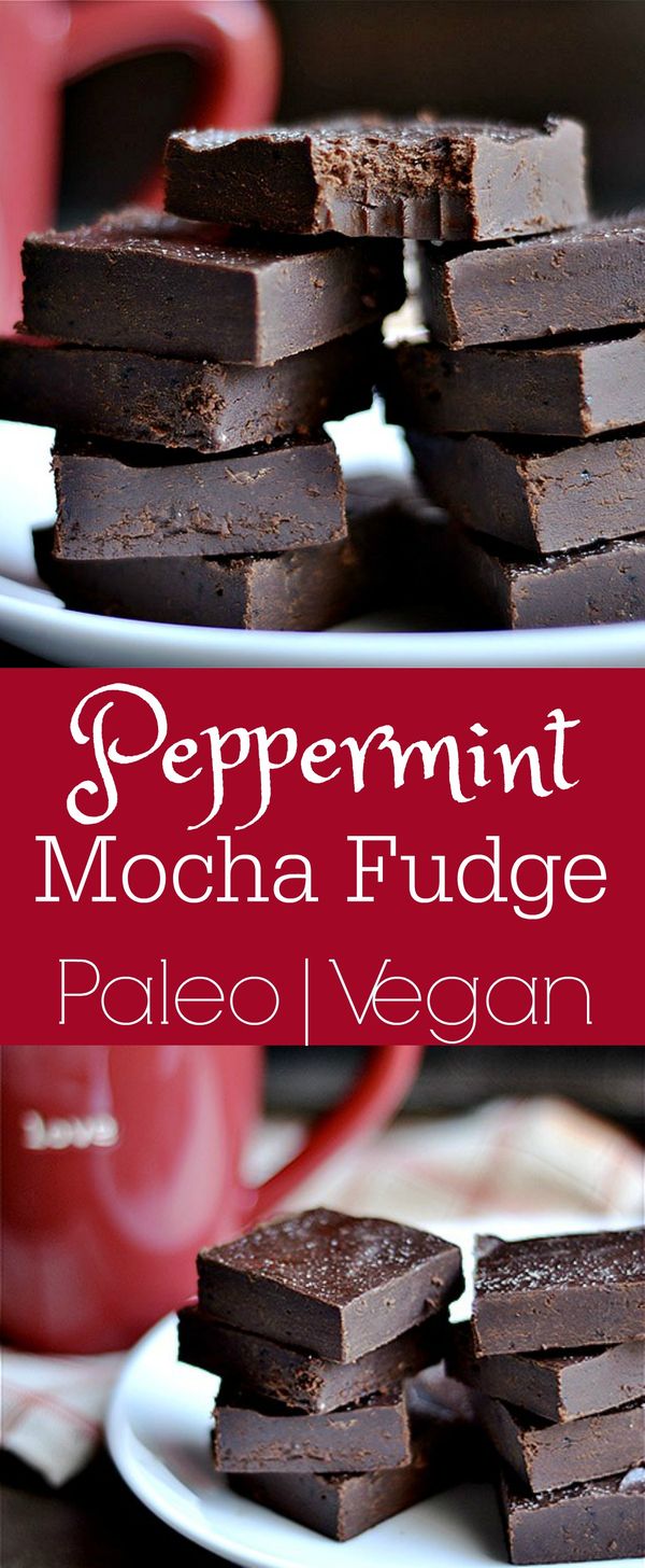 Peppermint Mocha Fudge (Vegan, Paleo