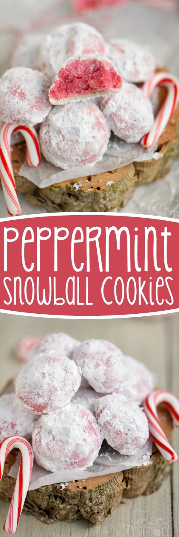 Peppermint Snowball Cookies