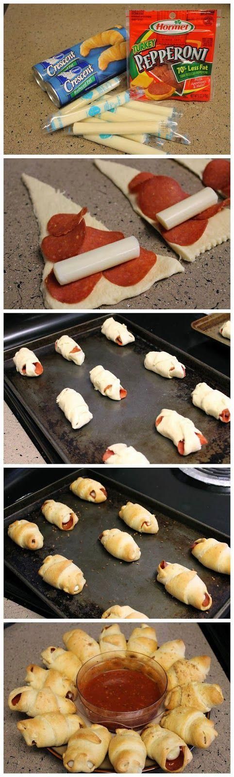 Pepperoni and Cheese Crescents