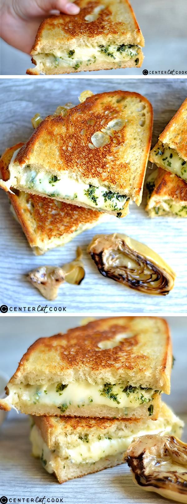 Pesto and Artichoke Grilled Cheese