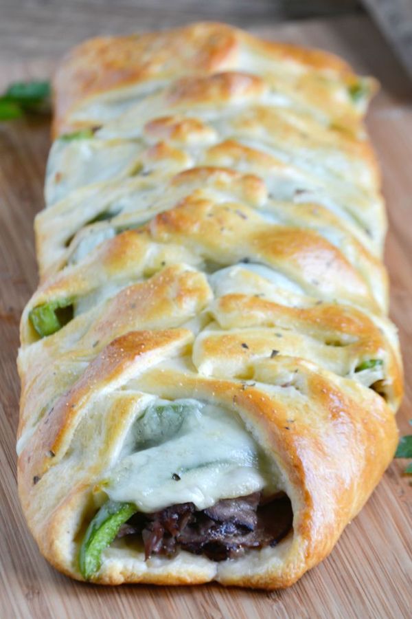 Philly Cheesesteak Crescent Braid