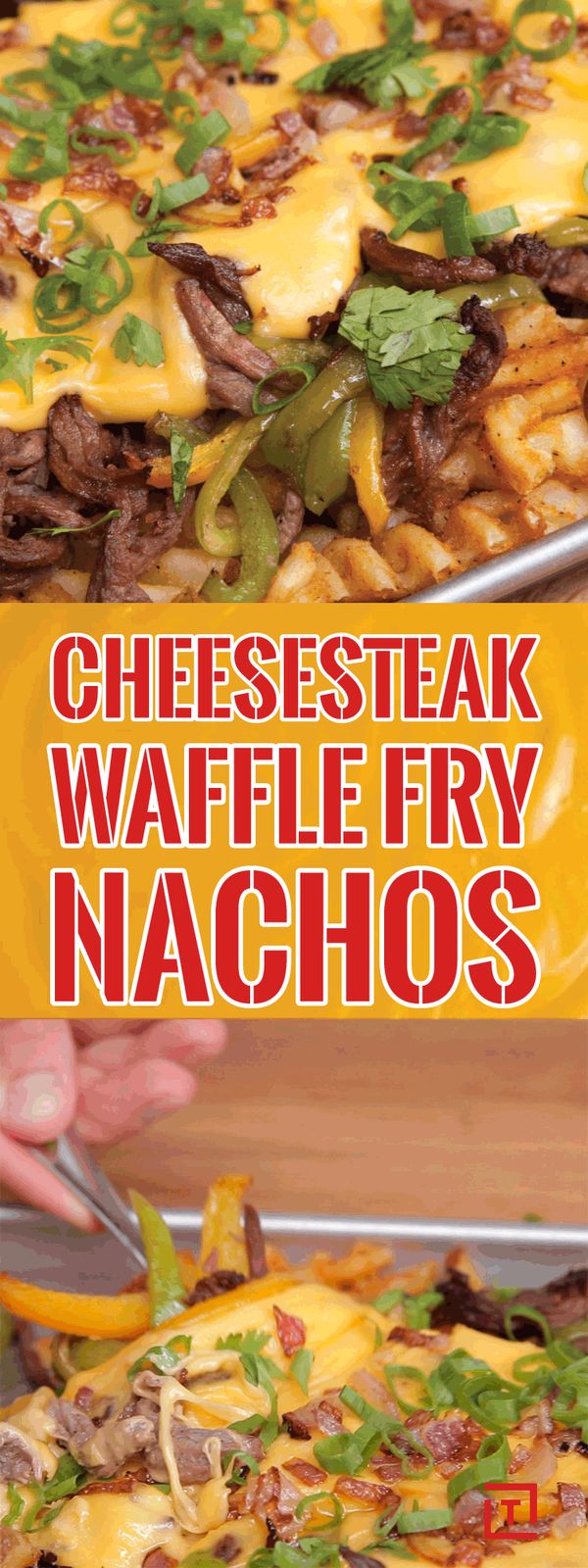 Philly Cheesesteak Waffle Fry Nachos