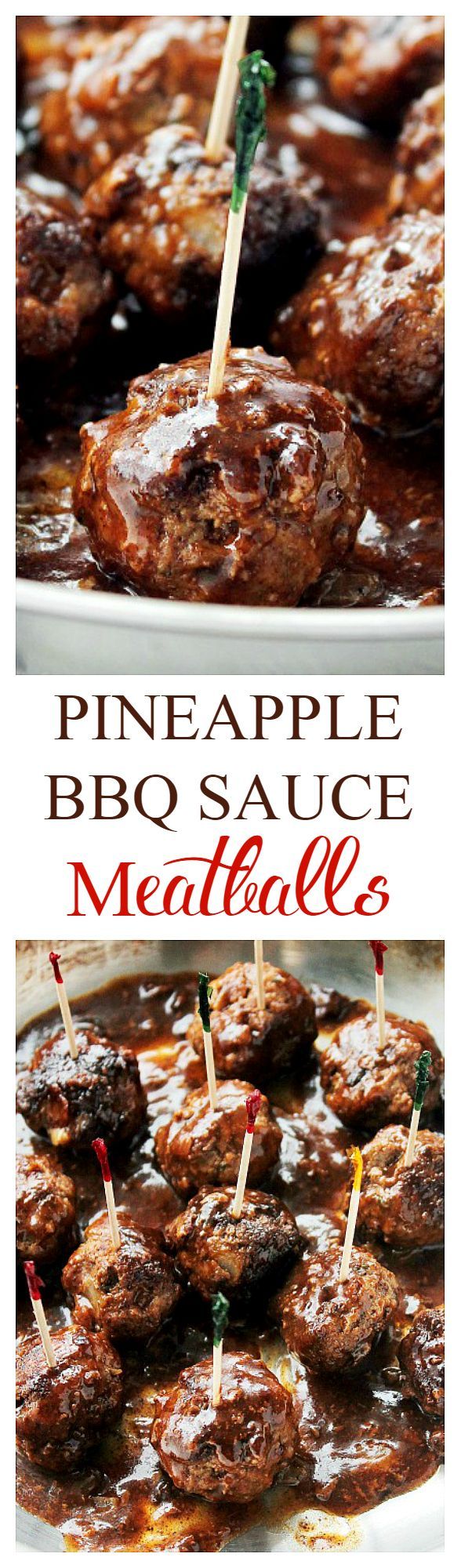 Pineapple Barbecue Sauce Glazed Meatballs