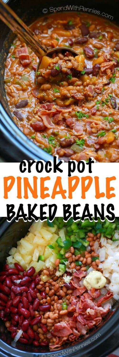 Pineapple Crock Pot Baked Beans