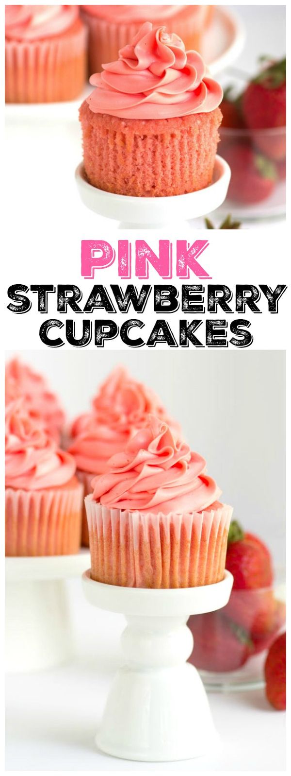 Pink Strawberry Cupcakes