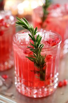 Pomegranate and Rosemary Gin Fizz