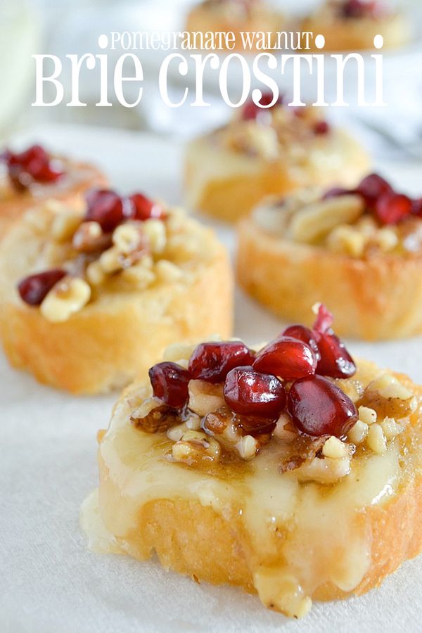 Pomegranate Walnut Brie Crostini