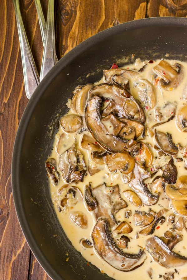 Portobello Mushroom Pasta with Cream Sauce