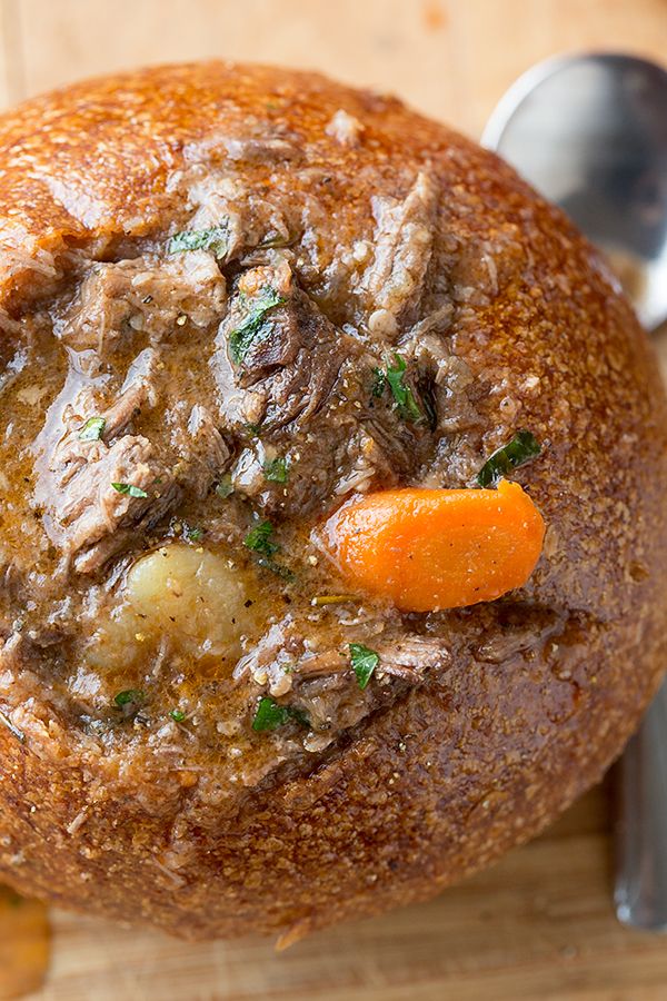 Pot Roast Stew in a Bread Bowl