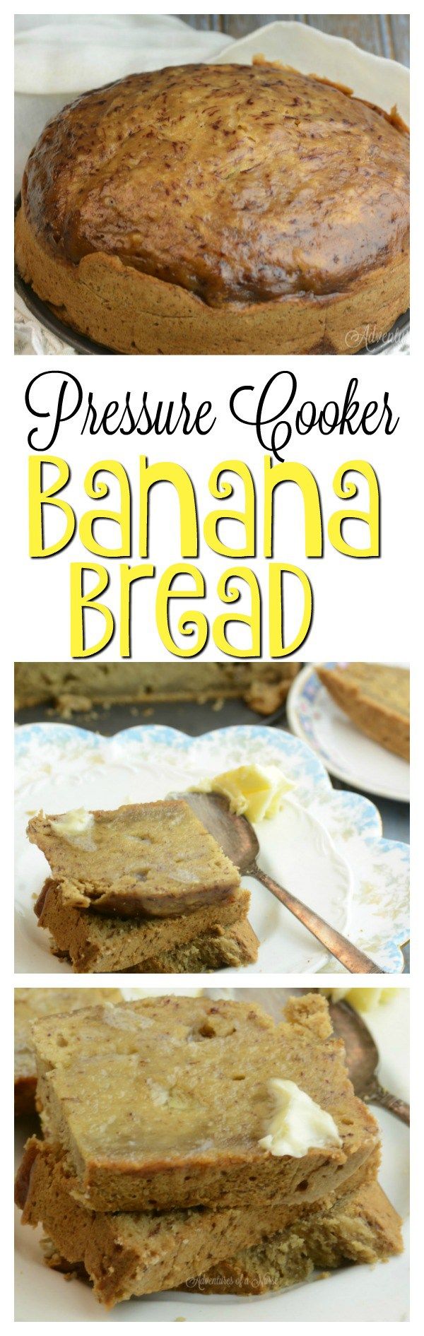 Pressure Cooker Banana Bread