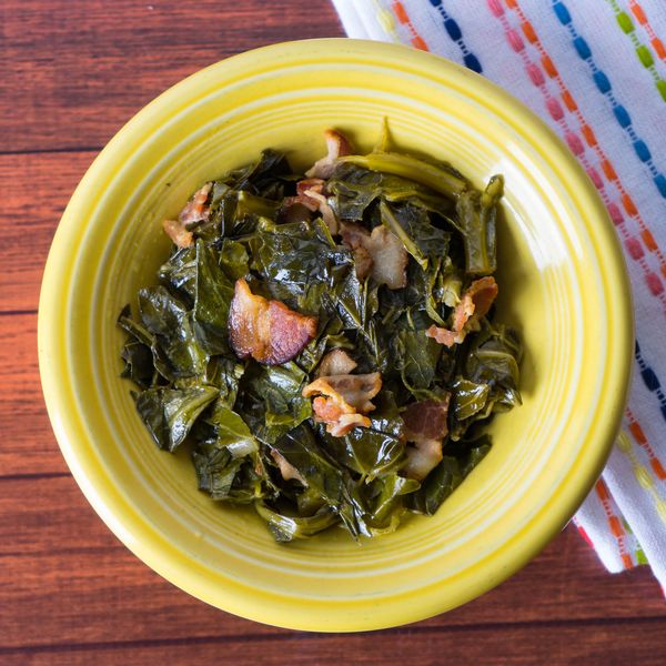 Pressure Cooker Collard Greens with Bacon