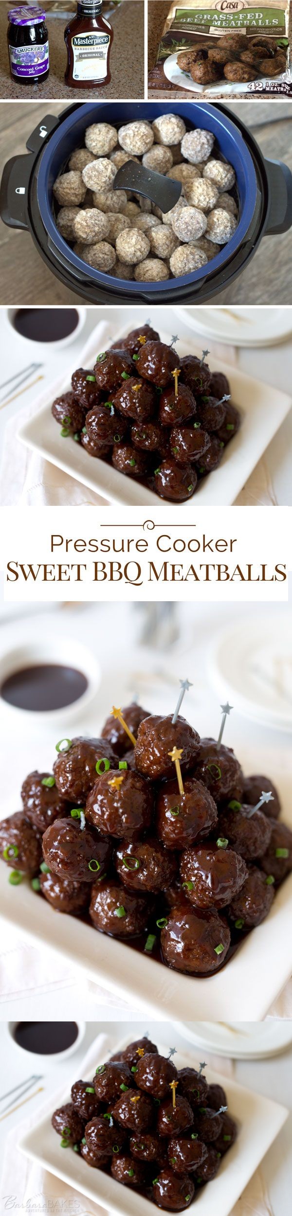 Pressure Cooker Sweet BBQ Meatballs