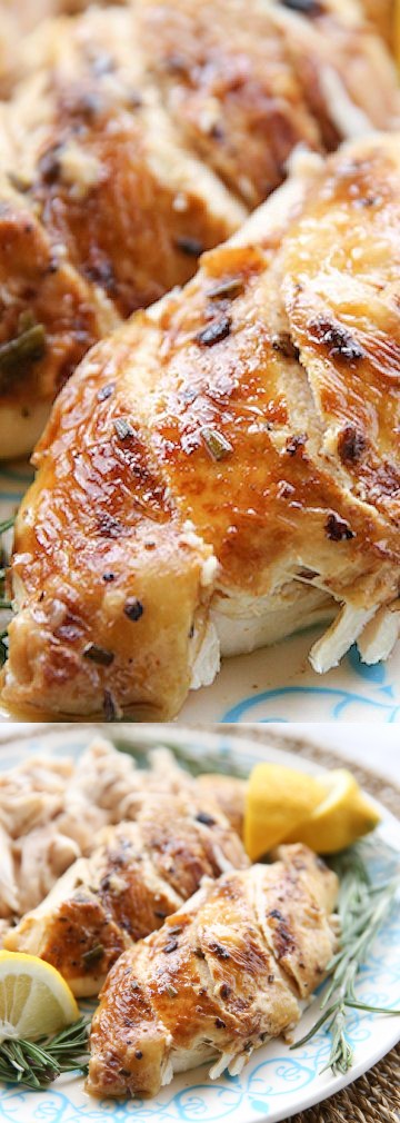 Pressure Cooker Whole Roasted Chicken with Lemon & Rosemary