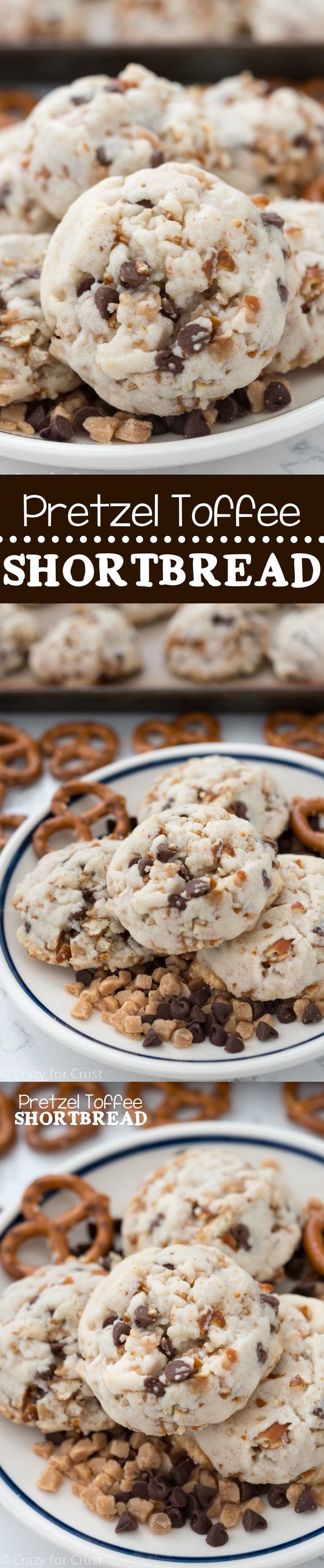 Pretzel Toffee Shortbread Cookies