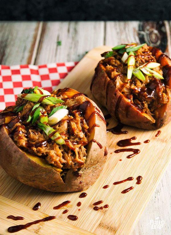 Pulled Pork Stuffed Sweet Potatoes