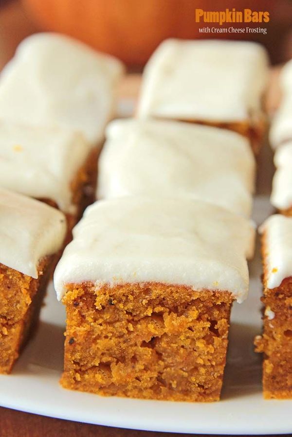 Pumpkin Bars with Cream Cheese Frosting