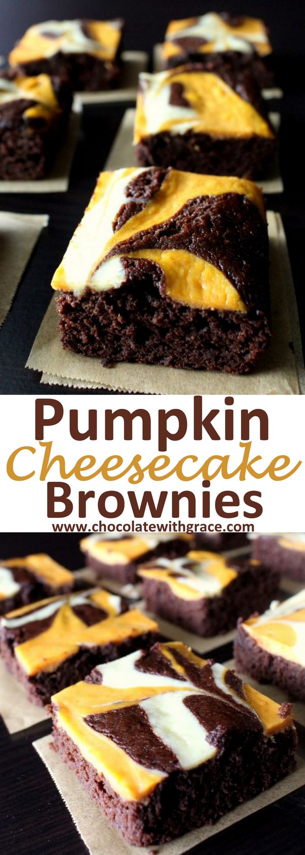 Pumpkin Cheesecake Swirled Brownies