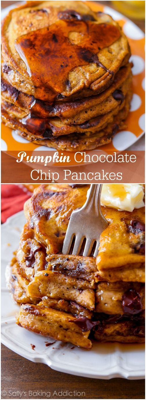 Pumpkin Chocolate Chip Pancakes