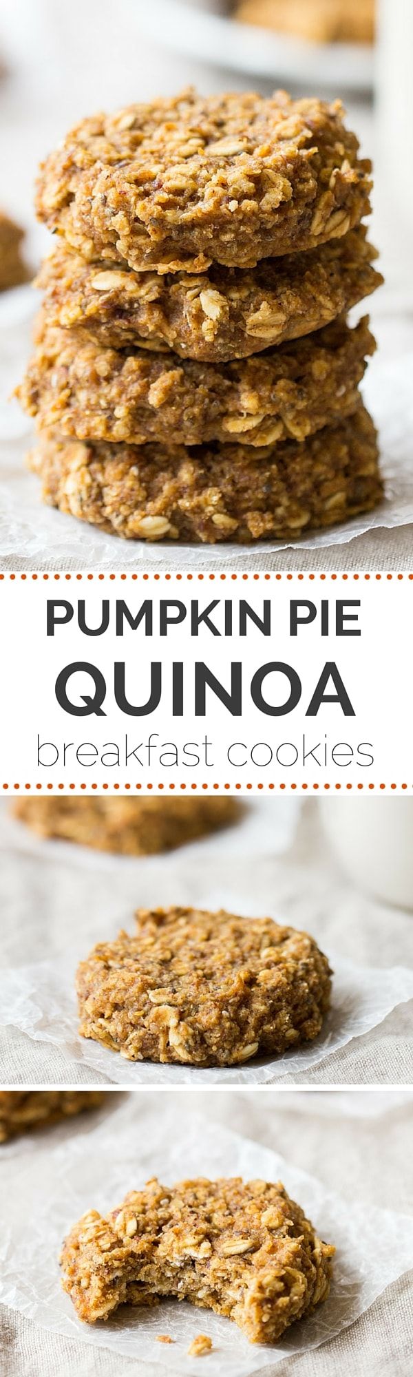 Pumpkin Pie Quinoa Breakfast Cookies