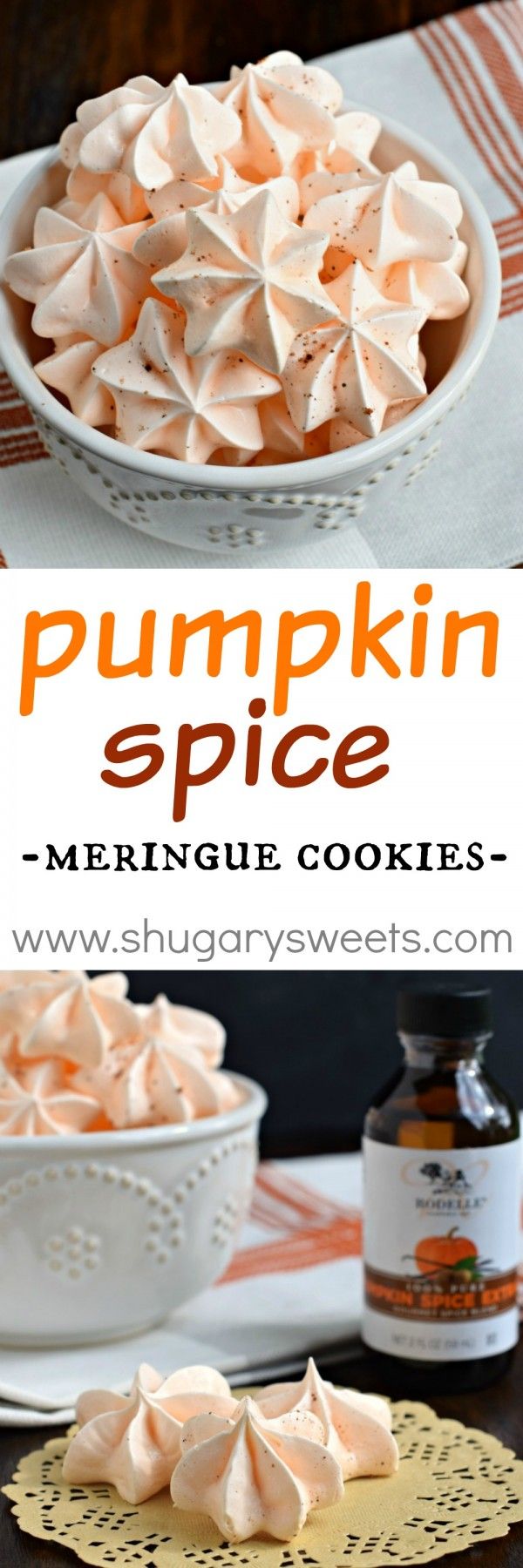 Pumpkin Spice Meringue Cookies