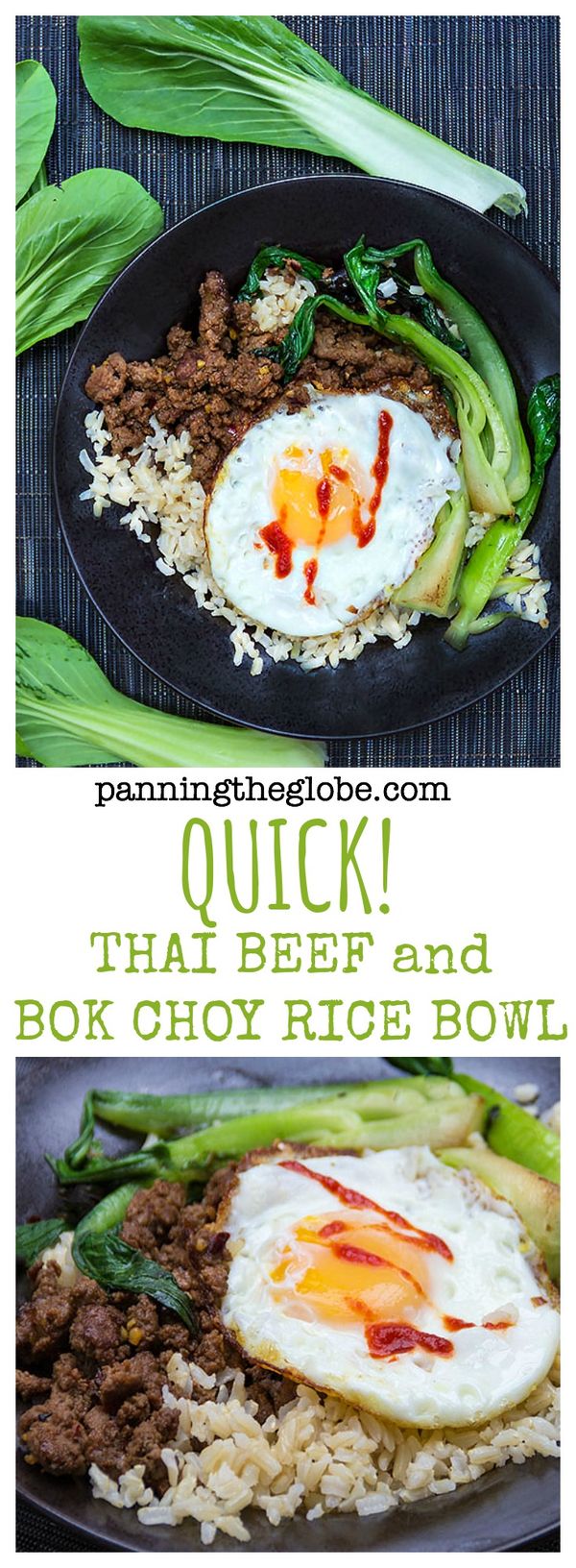 Quick Thai Beef Bok Choy Rice Bowl