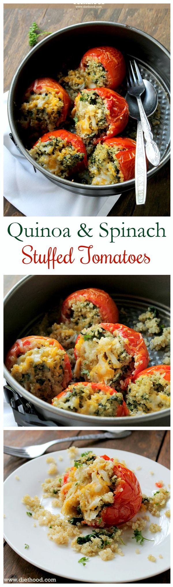 Quinoa and Spinach Stuffed Tomatoes