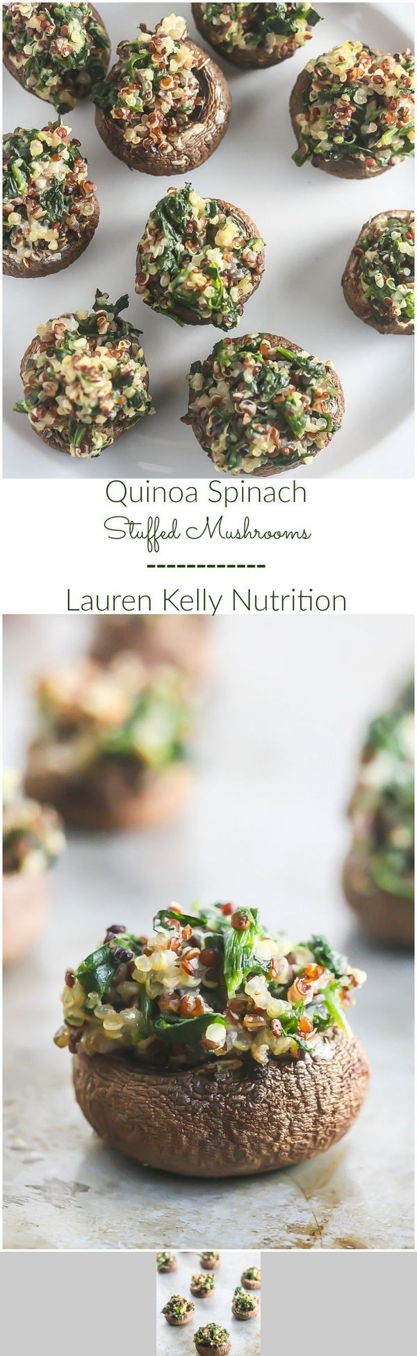 Quinoa Spinach Stuffed Mushrooms