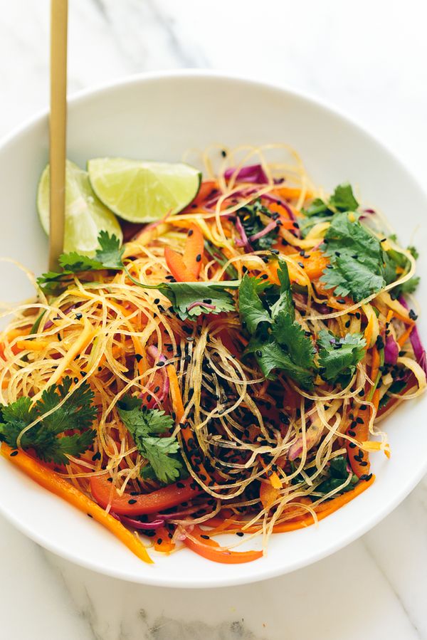 Rainbow Glass Noodle Crunch Salad with Chile-Lime Vinaigrette