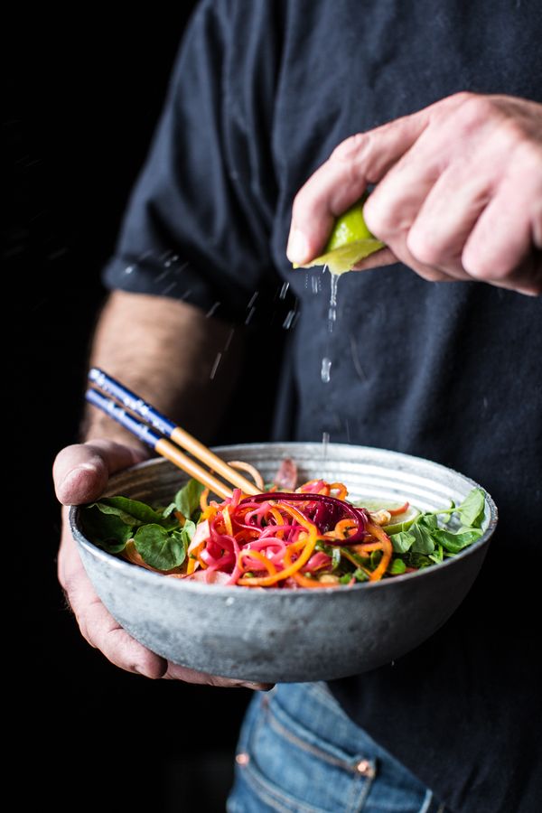 Rainbow Veggie Pad Thai Noodles