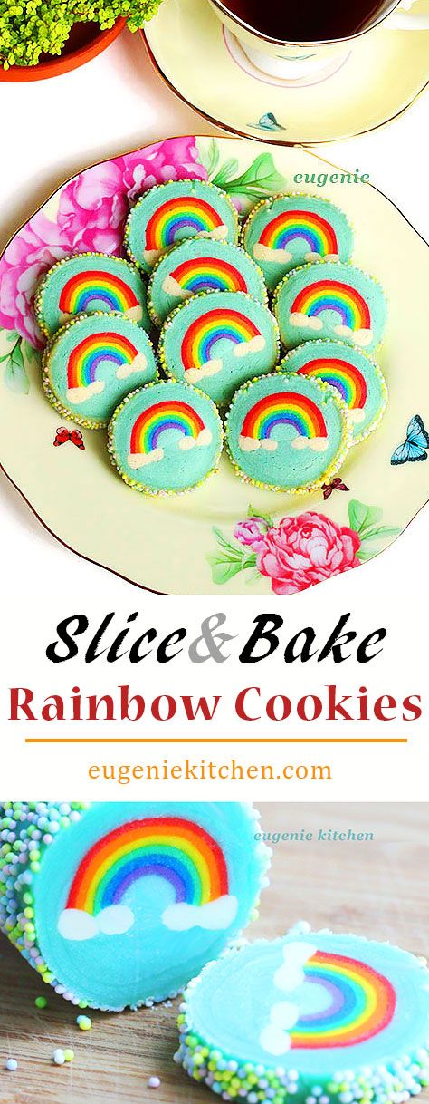 Rainbow with Clouds Cookies – Slice & Bake Cookie