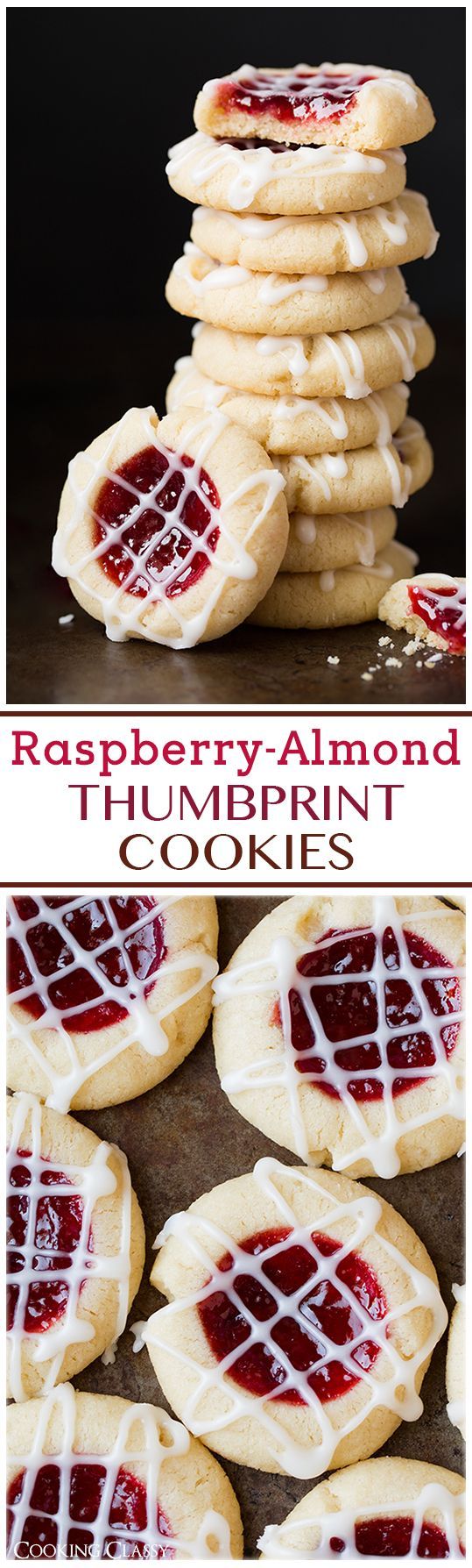 Raspberry Almond Shortbread Thumbprint Cookies