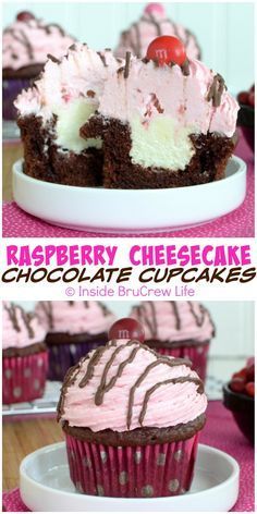 Raspberry Cheesecake Chocolate Cupcakes