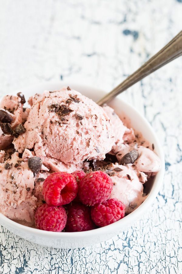 Raspberry Chocolate Chip Ice Cream