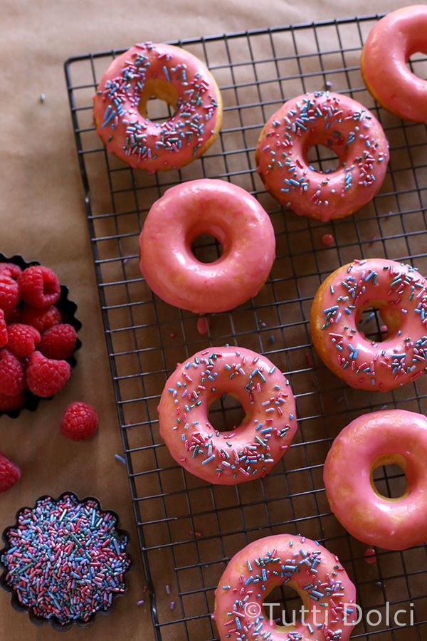 Raspberry Lemon Doughnuts