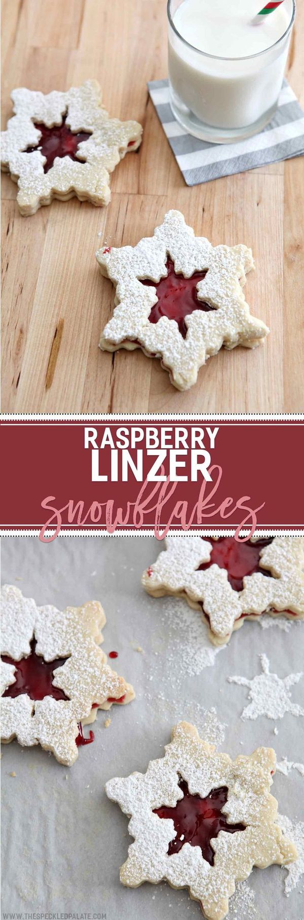 Raspberry Linzer Snowflake Cookies