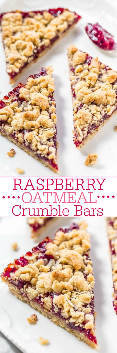 Raspberry Oatmeal Crumble Bars