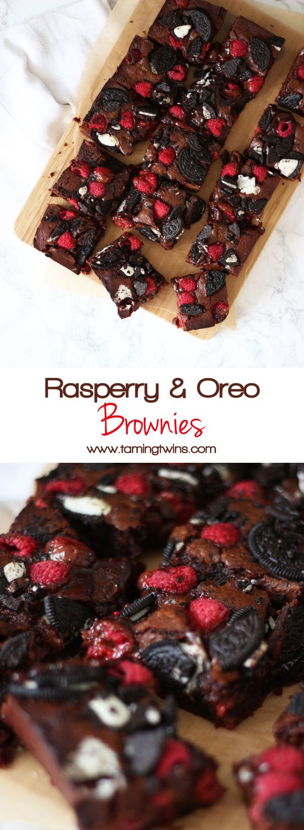 Raspberry Oreo Brownies