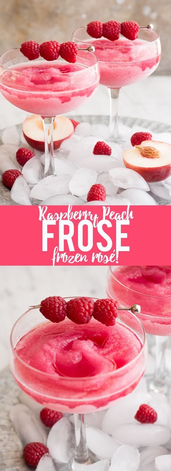 Raspberry Peach Frosé (Frozen rosé