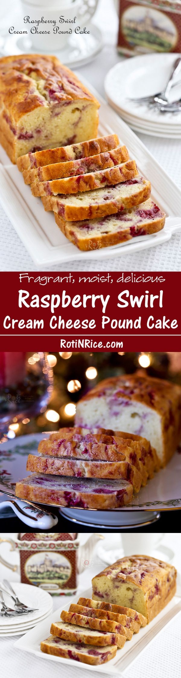 Raspberry Swirl Cream Cheese Pound Cake