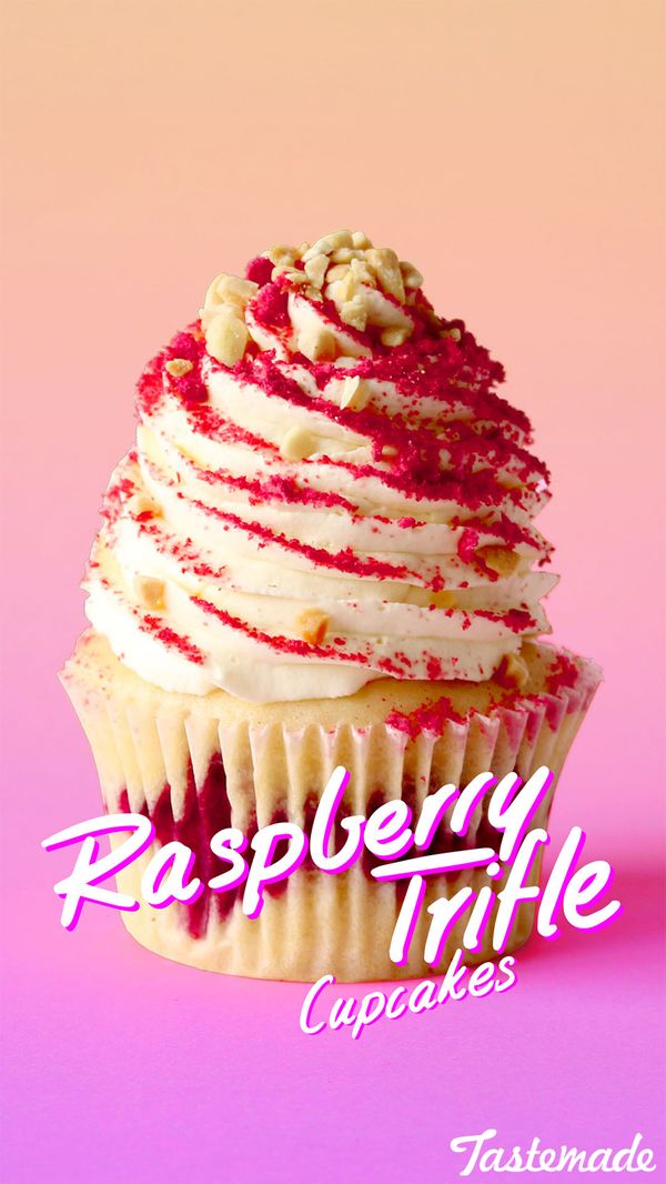 Raspberry Trifle Cupcakes