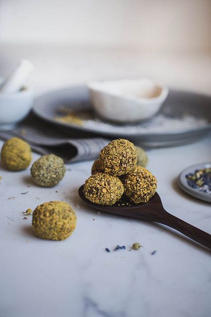 Raw chamomile + lavender + bee pollen chocolate truffles