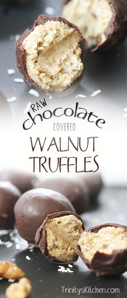 Raw chocolate covered walnut truffles - with excellent omega 3 health benefits