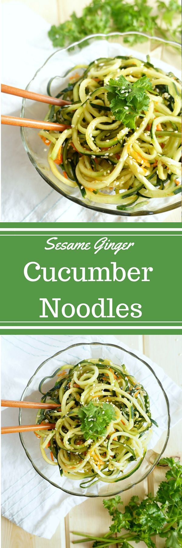 Raw Sesame Ginger Cucumber Noodles