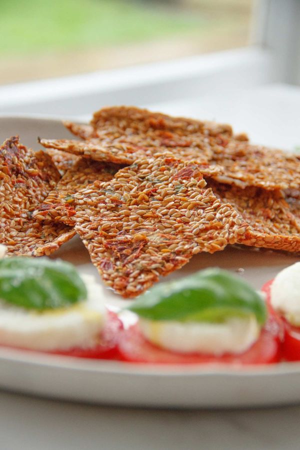 Raw sun dried tomato crackers