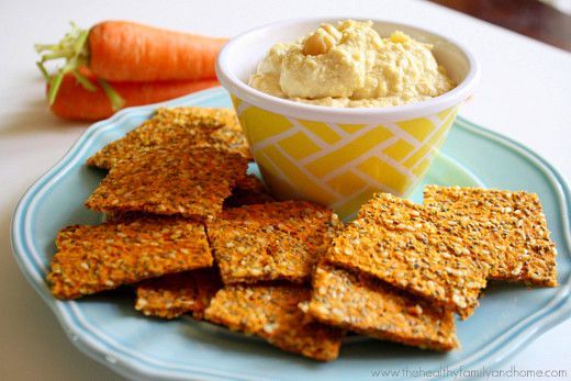 Raw Vegan Carrot and Flax Crackers