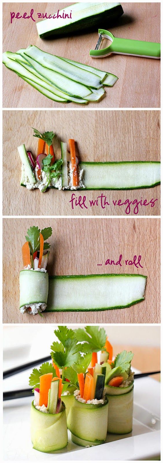 Raw Zucchini Sushi Rolls